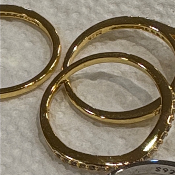 Elegant Gold Ring Set sz 10 s925 - Picture 5 of 6